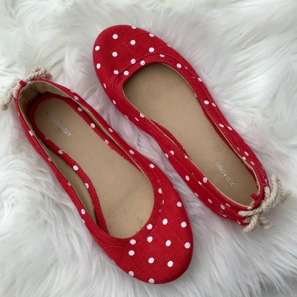 Old Navy Shoes - Old Navy Polka Dot Canvas Flats
